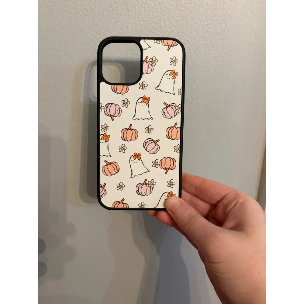 iPhone 12 12 Pro Case Unisex OS White Ghost Pumpkin Halloween Fall Accessory